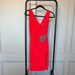 Calvin Klein Vibrant Red Asymmetrical Dress